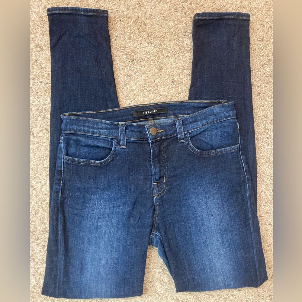 JBrand Super Skinny Palisade dark wash stretch jeans low rise